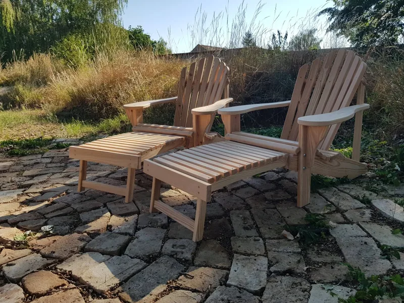Zahradní křesla Adirondack s podnožkami
